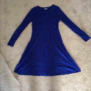 Eliza J Cable-Knit Fit and Flare Sweater Dress, M